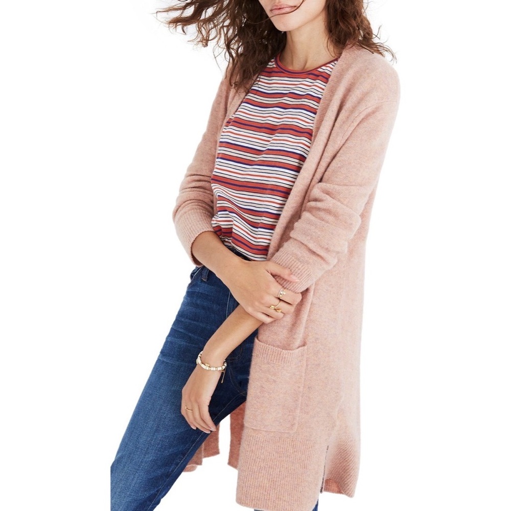 •Madewell• Kent Long Cardigan Sweater Pink Coziest